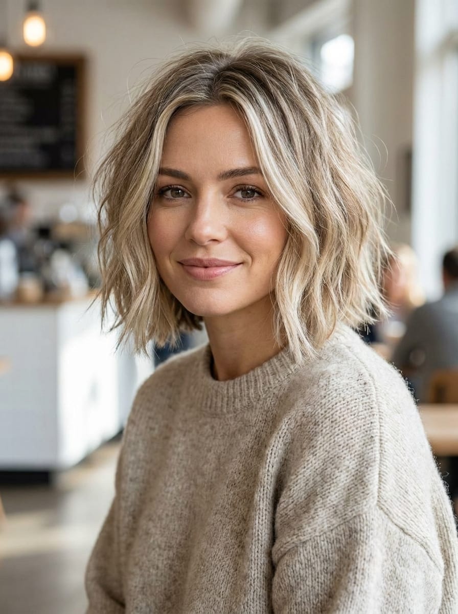 Kühler Scandinavian Blonde Bob - Kurzer blonder Bob